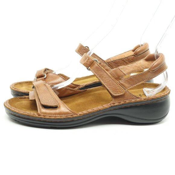 NAOT Rosemary Ankle Strap Copper Leather Sandals Women EU40 US9 Brown/Black EUC - Picture 6 of 15